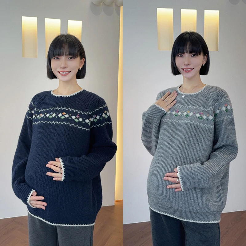 AULU 加厚640克费尔岛毛衣秋冬软糯宽松针织上衣厚实慵懒风