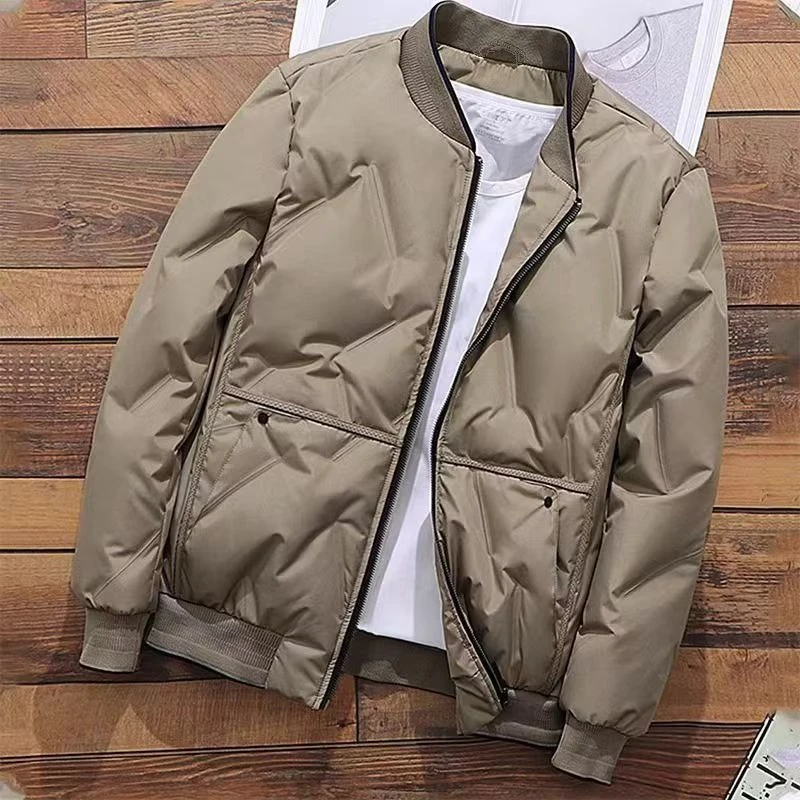 潮牌轻薄款棉服男款秋冬季2024新款时尚棒球服男外套保暖加厚棉衣