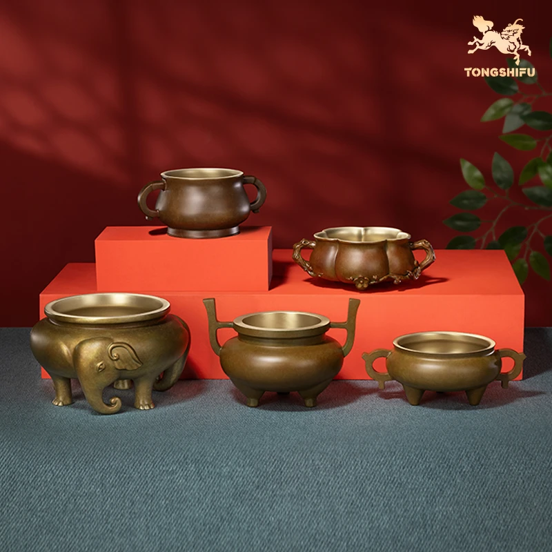 铜师傅 《铜师傅 铜香炉》客厅桌面铜摆件 家居装饰工艺品