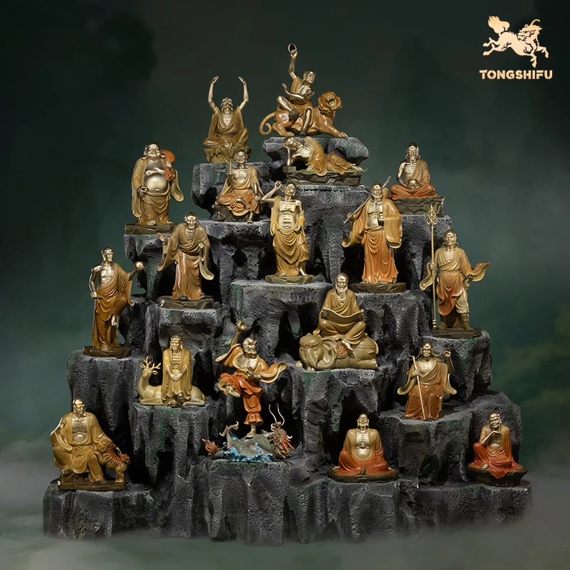 铜师傅 正版授权《少林联名十八罗汉》佛像客厅桌面家居工艺摆件