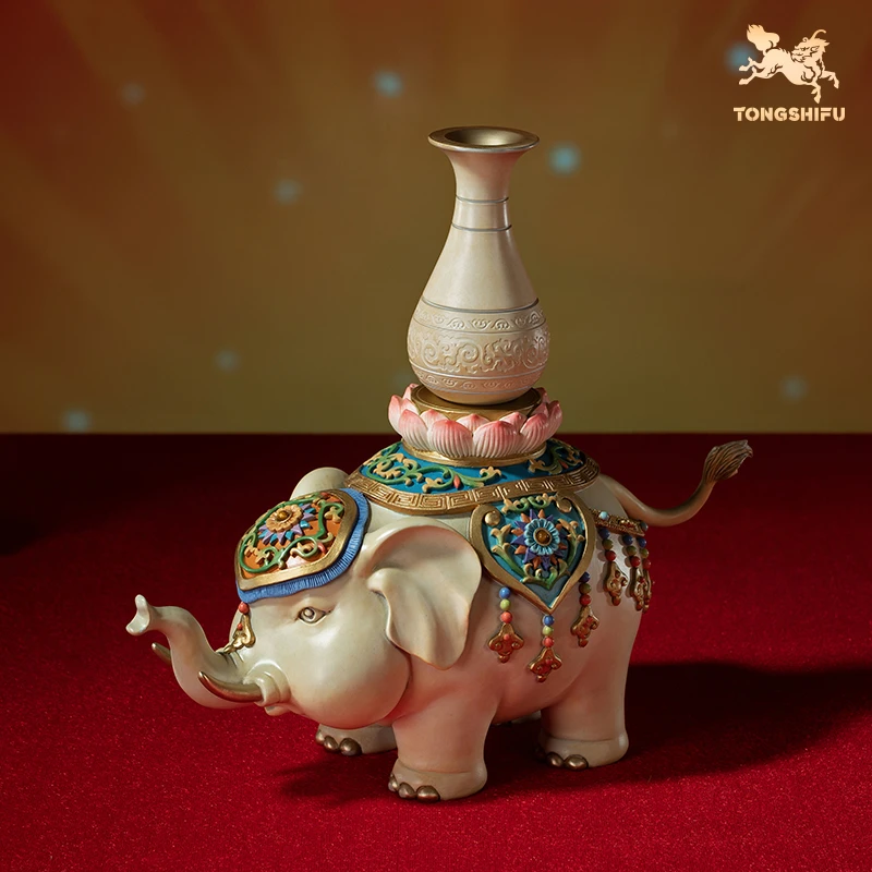 铜师傅 《太平有象》客厅桌面铜大象摆件 家居装饰工艺品