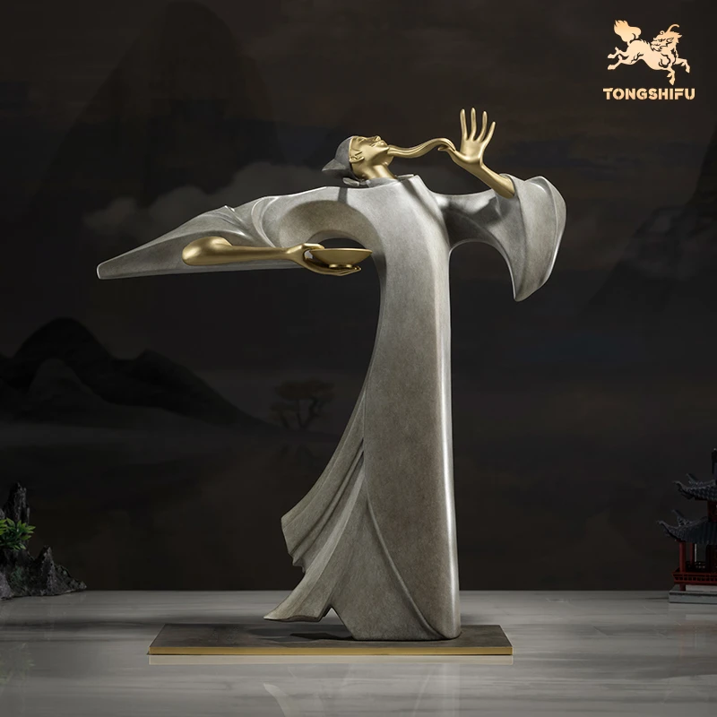 铜师傅 《诗仙李白》书房桌面铜摆件 家居装饰工艺品