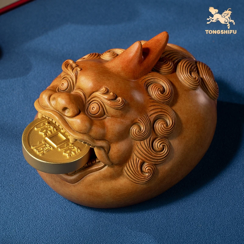 铜师傅《聚财瑞兽》铜摆件 家居饰品貔貅手把件 桌面客厅装饰品摆件