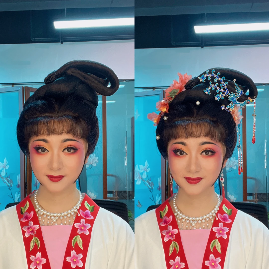 【双环髻】越佳人戏曲越剧黄梅戏古风古装汉服假发双环髻