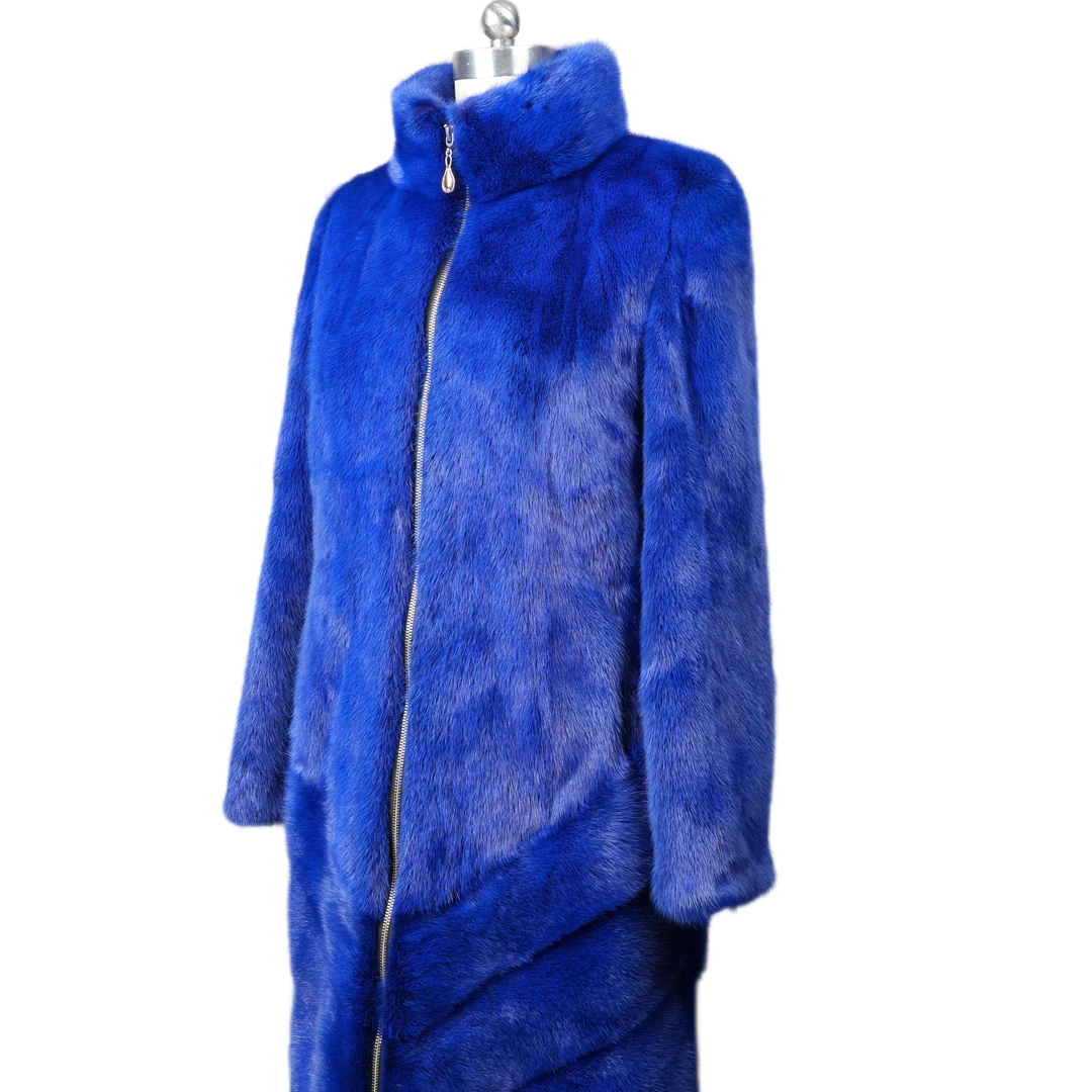 ABEILUO/阿贝萝【粉丝捡漏】水貂皮草外套整皮整版女秋冬中长款