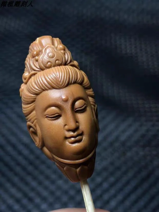 橄榄核雕观音观音头单粒手串老油核包邮