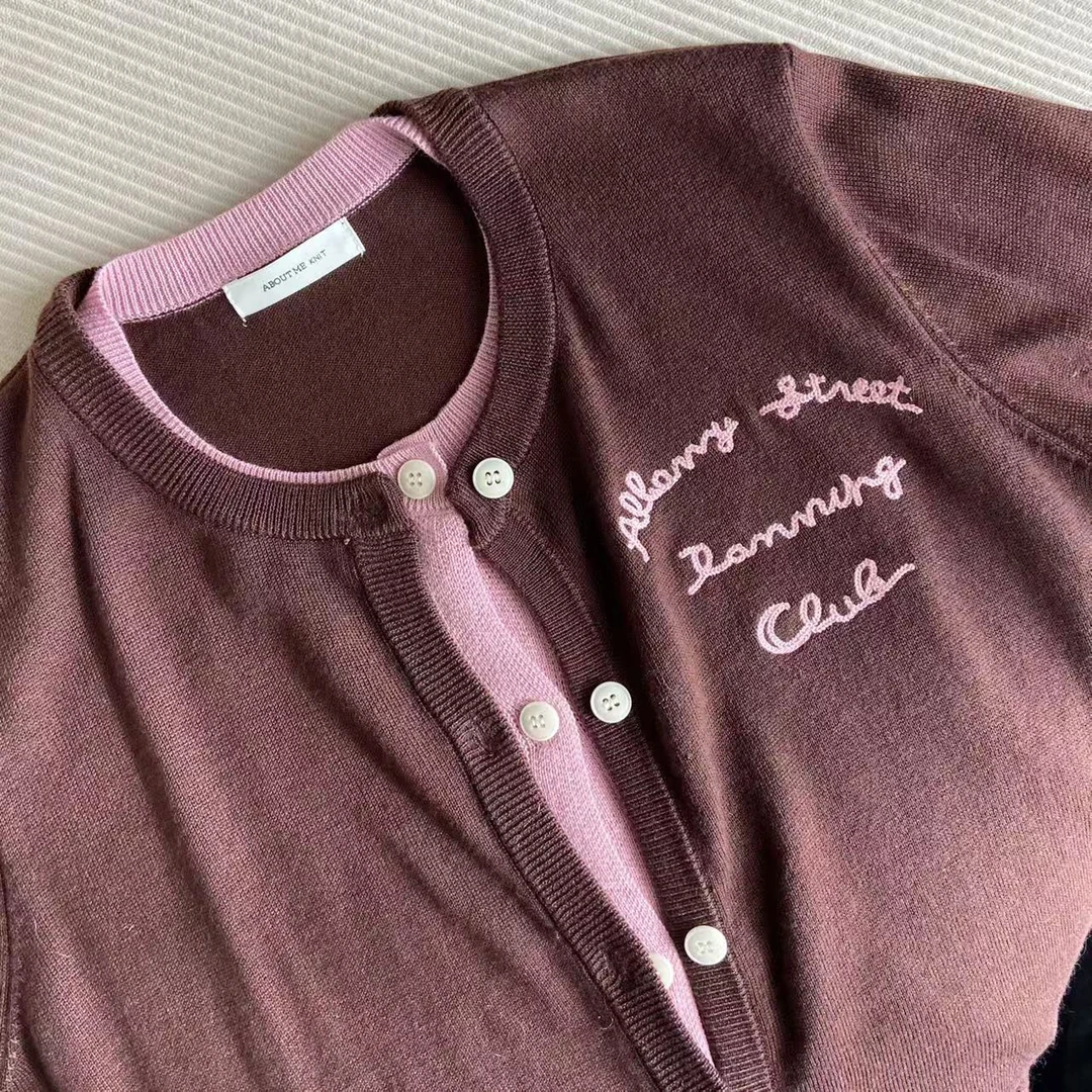 【CHEN】洋气设计感假两件小衫减龄显瘦纽扣长袖针织开衫24102909