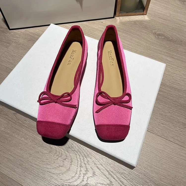 2024新款方头平底鞋气质百搭女鞋单鞋软底软面温柔浅口奶奶跟鞋