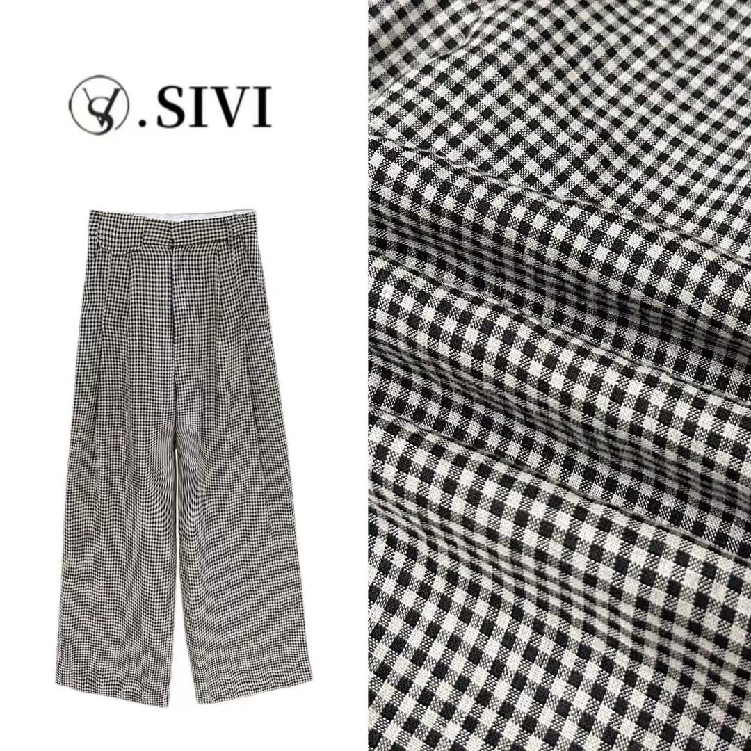 熙薇原创休闲裤【潇湘烟雨】2024夏季新款时尚显瘦百搭阔腿裤F5604