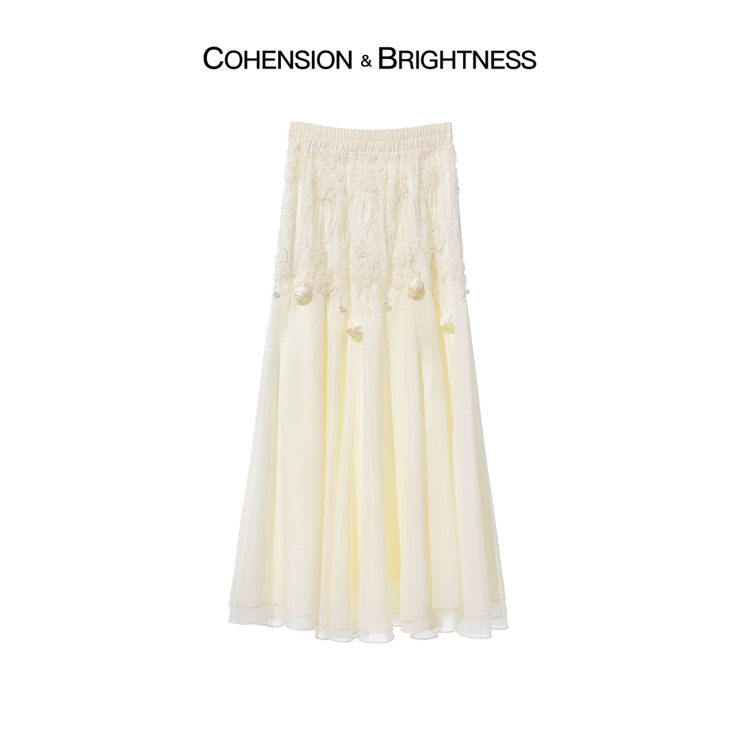 凝慧真的好【云梦泽】夏季蕾丝亮片立体花百搭新中式裙子QP055