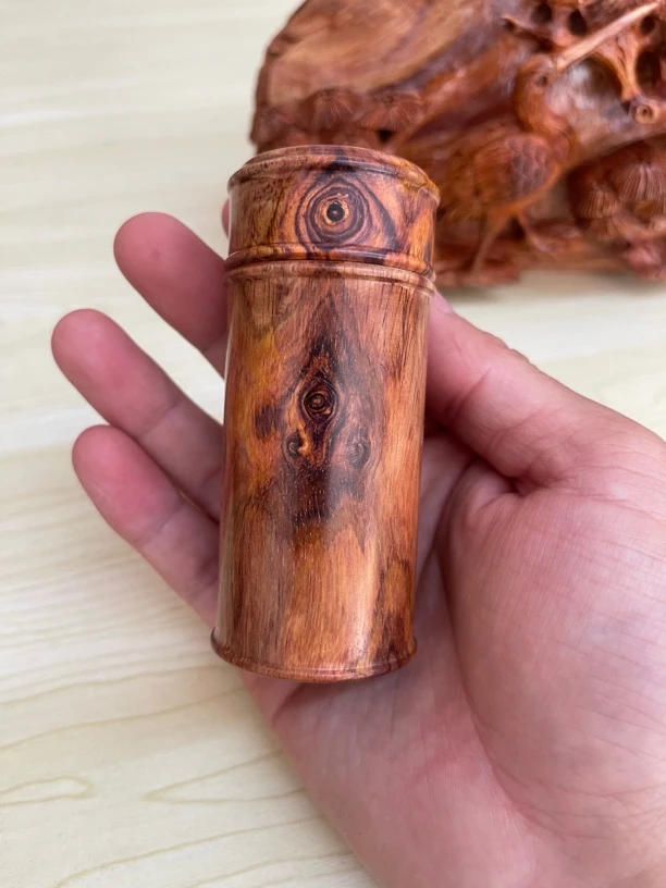 黄花梨牙签罐工艺品