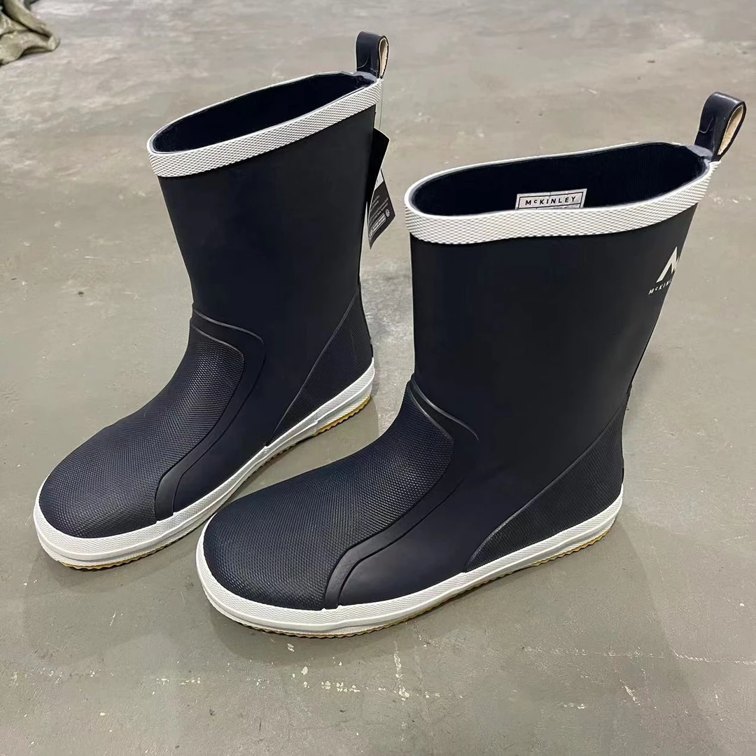 清仓外贸时尚简单成人男士平底橡胶防滑轻便大码中筒雨鞋37-46码