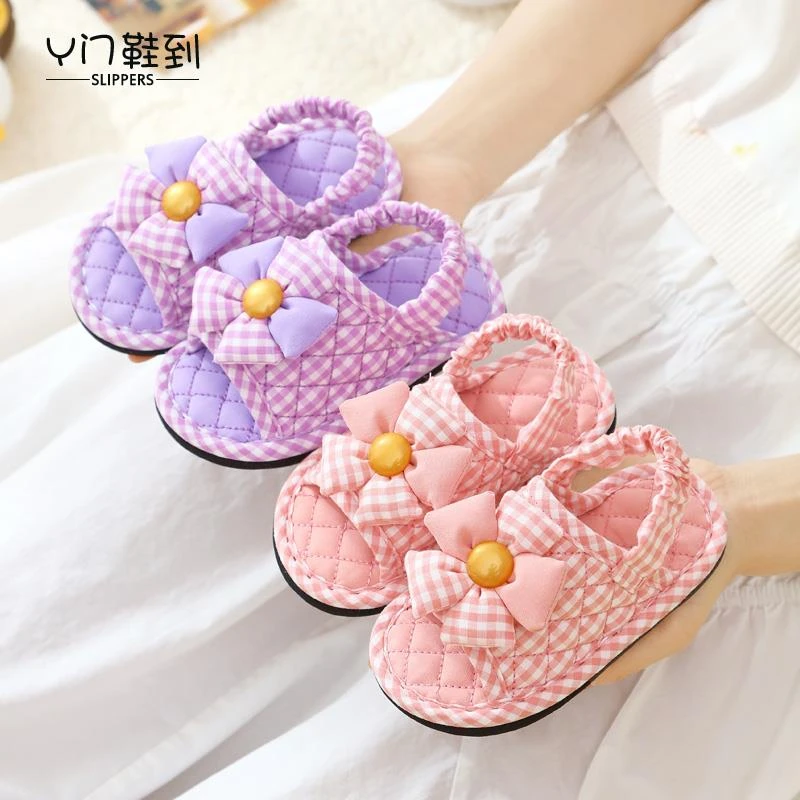 新款卡通可爱1-3岁幼儿拖鞋女童夏静音夏季软布底布拖鞋家居拖鞋