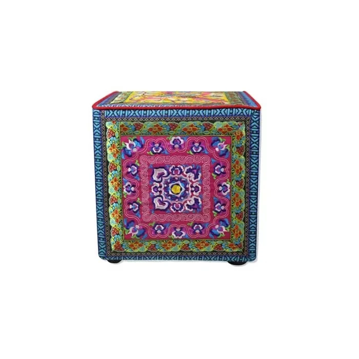 【本尼家】BP16现代轻奢波普风艺术刺绣布艺脚凳小方凳客厅换鞋凳