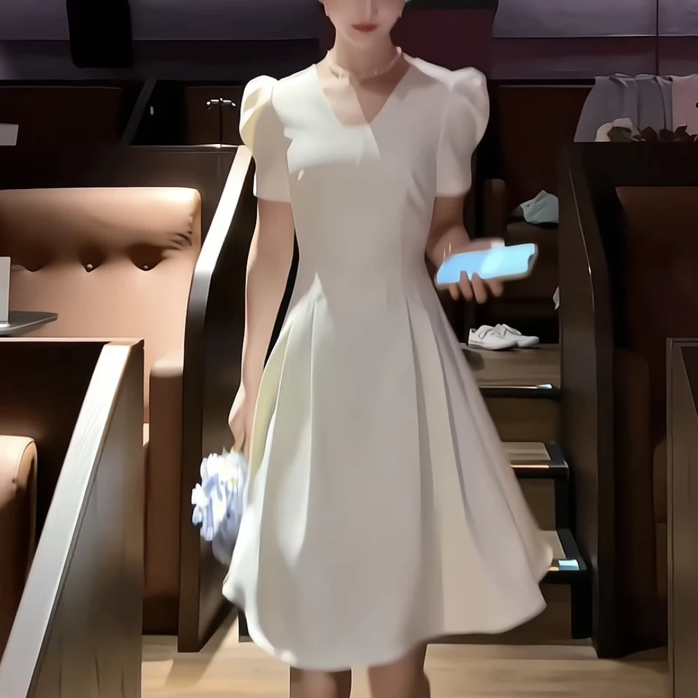 拉夏贝尔25轻奢法式气质收腰显瘦短款连衣裙现货清仓 2270 BQC