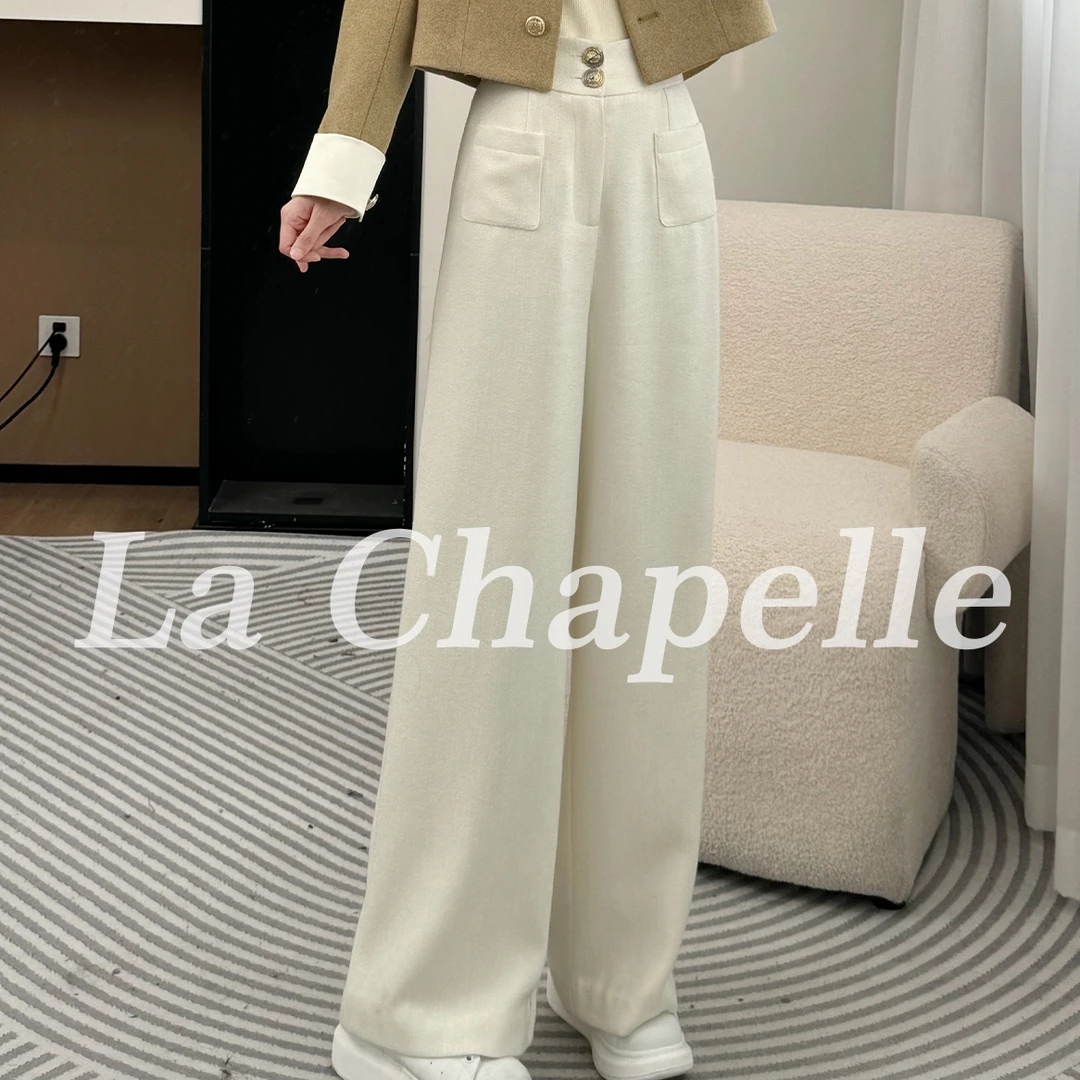 拉夏贝尔25秋季新款气质遮肉显瘦厚款直筒裤 10161 LSC