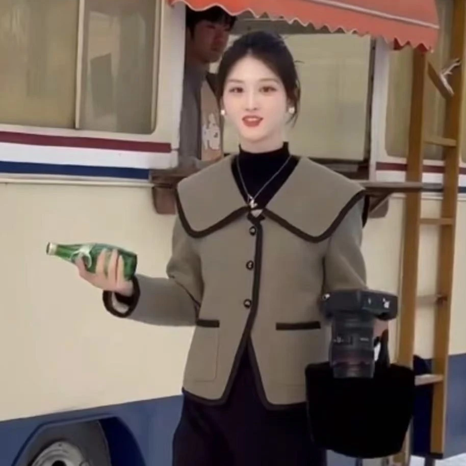 拉夏贝尔/25现货清仓鹅绒羽绒服保暖时尚法式娃娃领外套 7637 XYZ