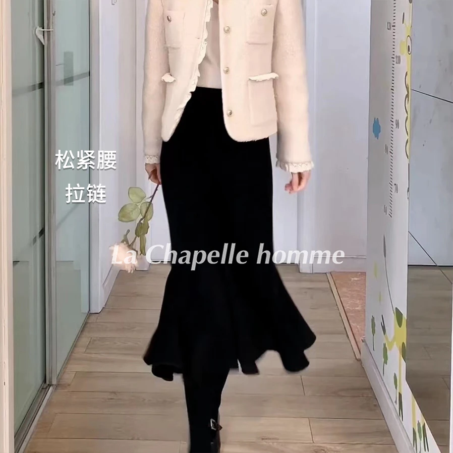 拉夏贝尔25现货春季新款欧若风热力气质优雅百搭鱼尾裙 7562 LHD