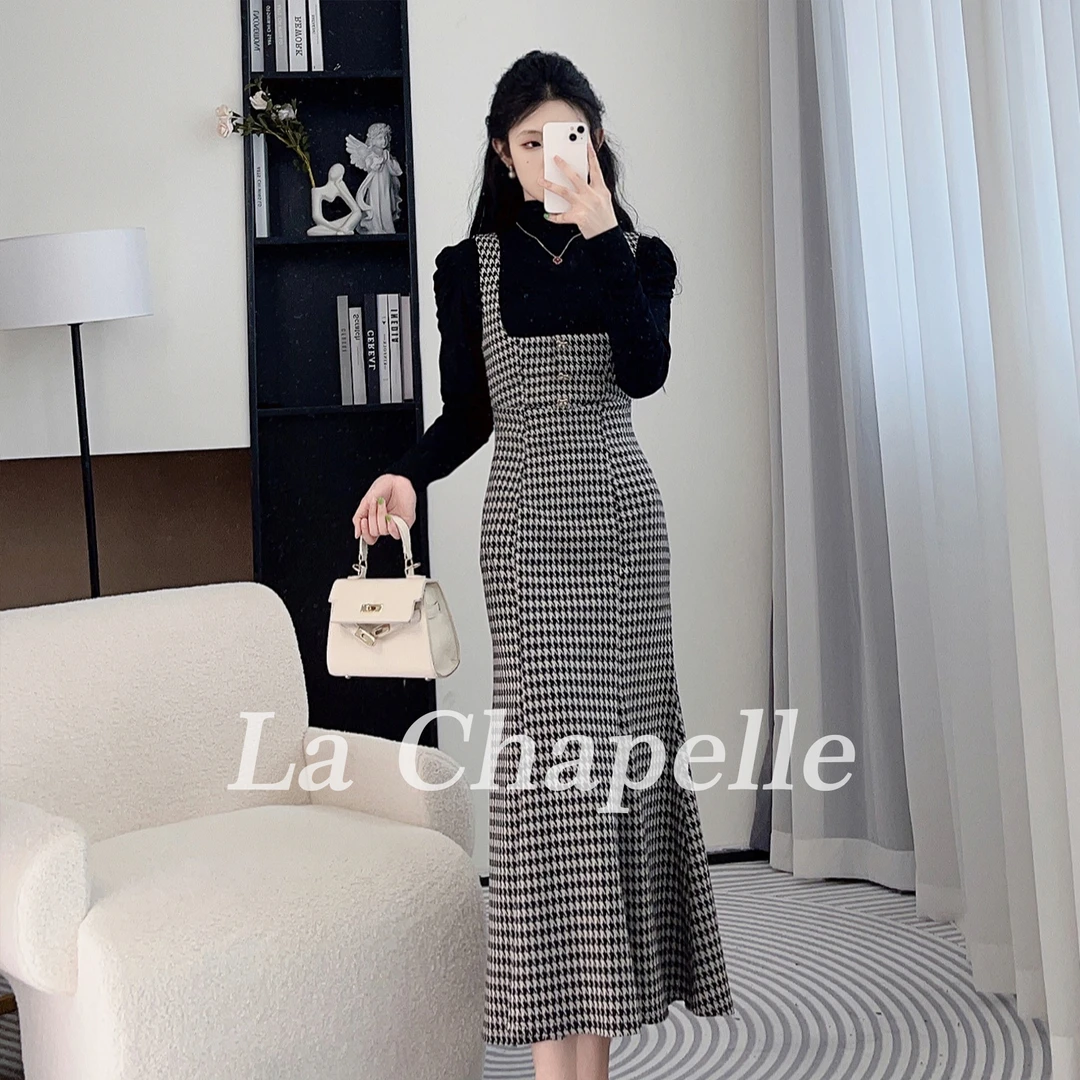 拉夏贝尔25新气质轻奢修身高级感上衣+背带裙现货清仓 10093 BQC