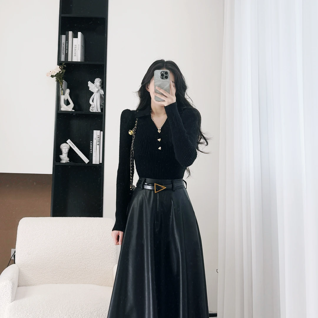 拉夏贝尔25现货春季新轻熟风显瘦气质优雅上衣+半身裙 10162 XYZ