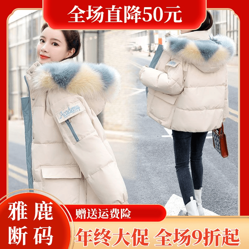 雅鹿羽绒服【年终大促】羽绒衣冬装Chic羽绒羽绒服2023年新款女韩