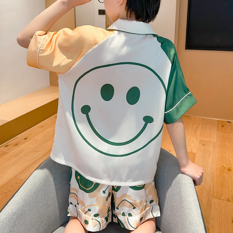 男童睡衣儿童家居服夏季冰丝套装短袖薄款宝宝男孩夏天居家空调服