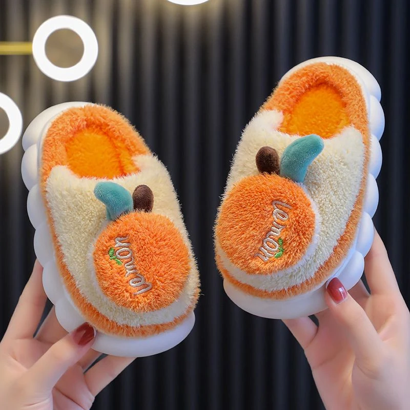 儿童棉拖鞋男童秋冬室内防滑保暖宝宝毛毛拖可爱卡通女童棉拖鞋