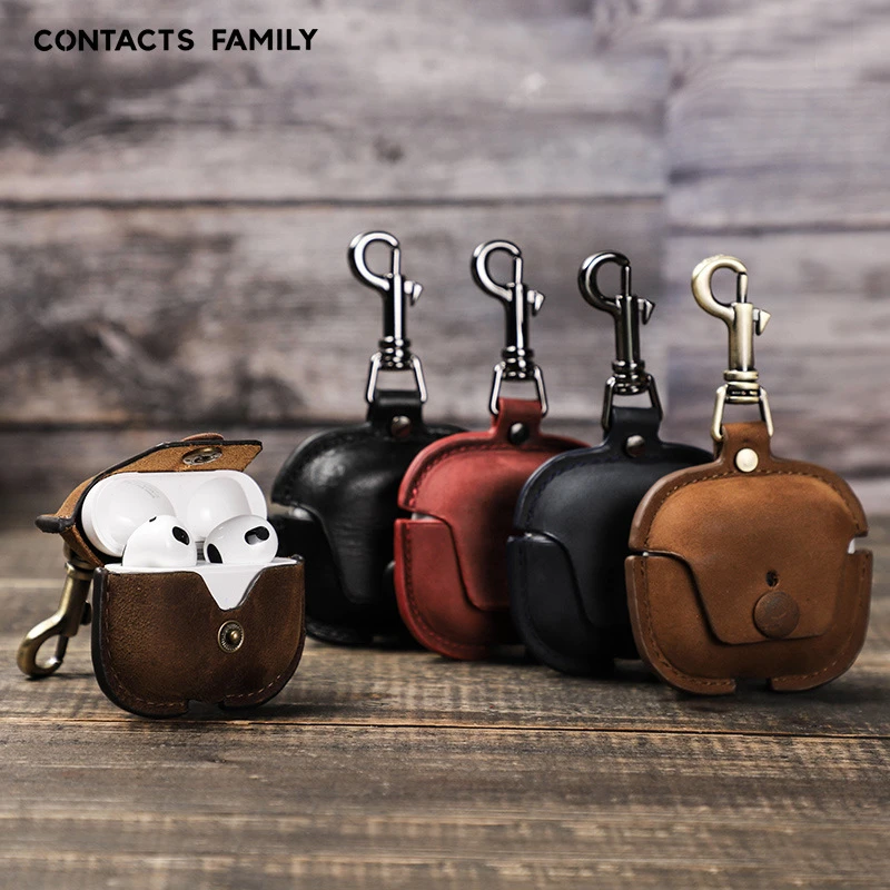 2021新款airpods 3保护套疯马皮适用苹果三代蓝牙耳机套创意便携