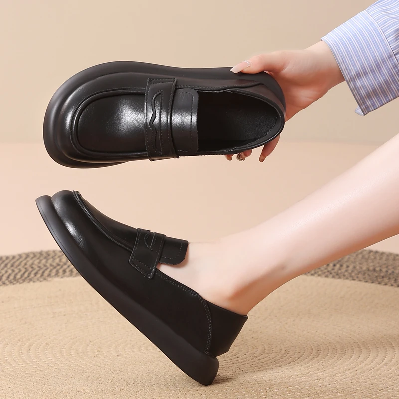 42大码英伦2024单鞋乐福鞋秋季新款软底防滑百搭系带单鞋34小码鞋