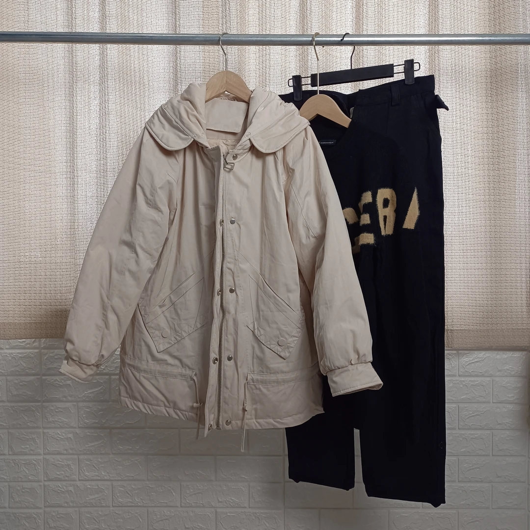 Y0027 BM8836白线定位高克重连帽加厚零下抗风保暖小9外套冬季