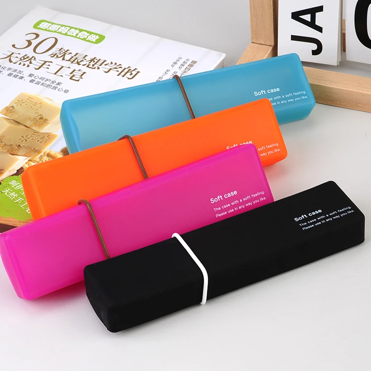Midori|Softpen彩色硅胶多功能整理收纳铅笔盒简约柔软文具盒