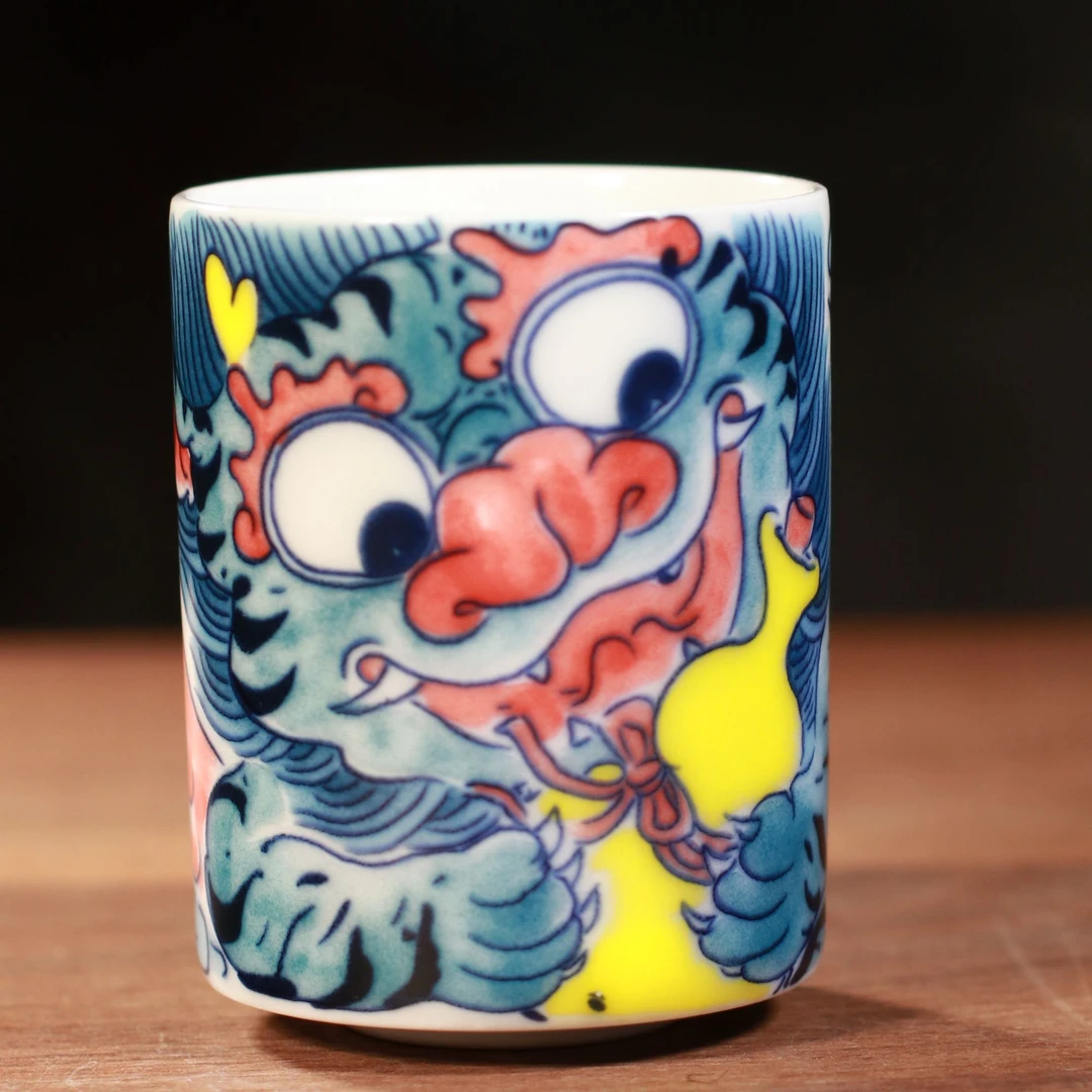 昨明国潮风貔貅招财进宝大号直口杯陶瓷扳指杯溢珍堂茶杯茶具家用