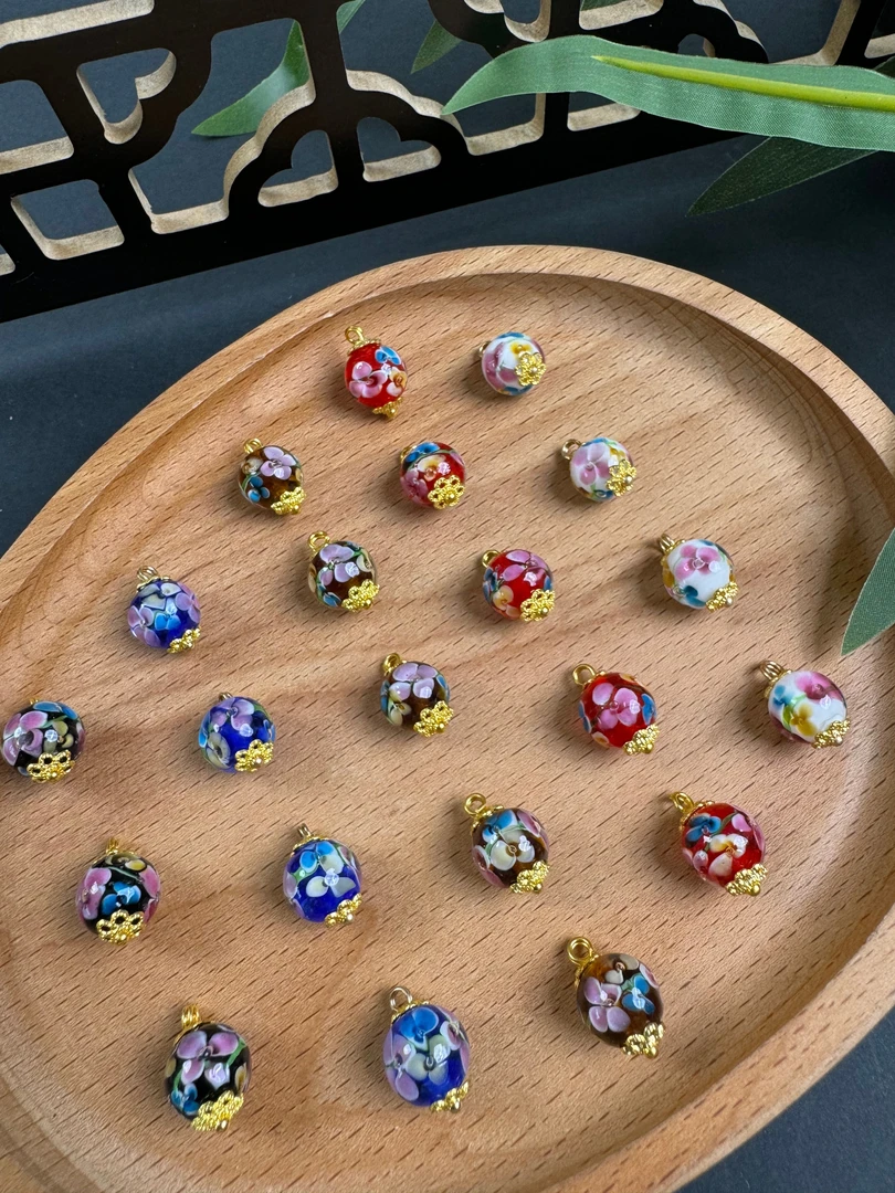 国风旗袍扣子古法琉璃内花扣中式复古毛衫大衣纽扣配件