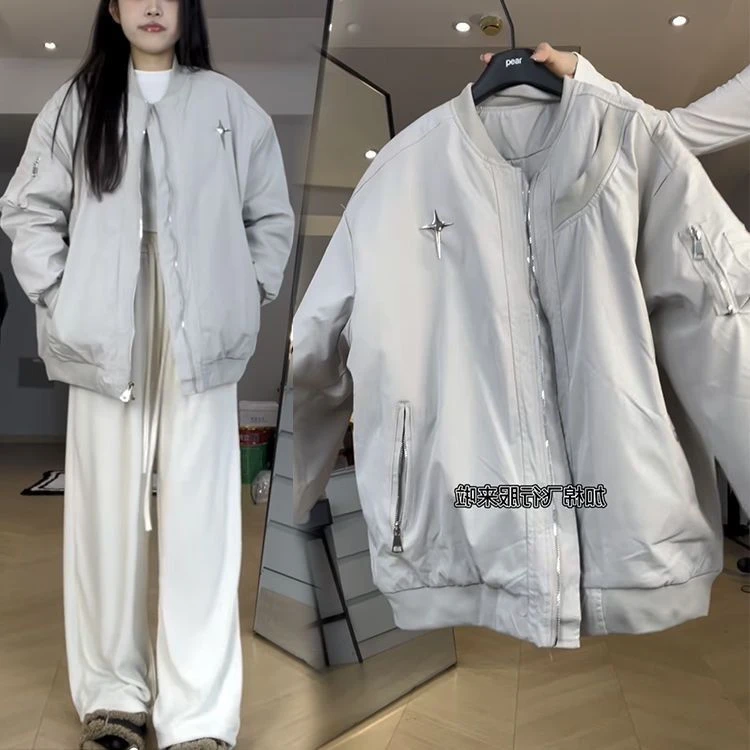 秋冬爆款美式高街夹棉加厚飞行员夹克男潮牌情侣棒球服棉衣ins棉