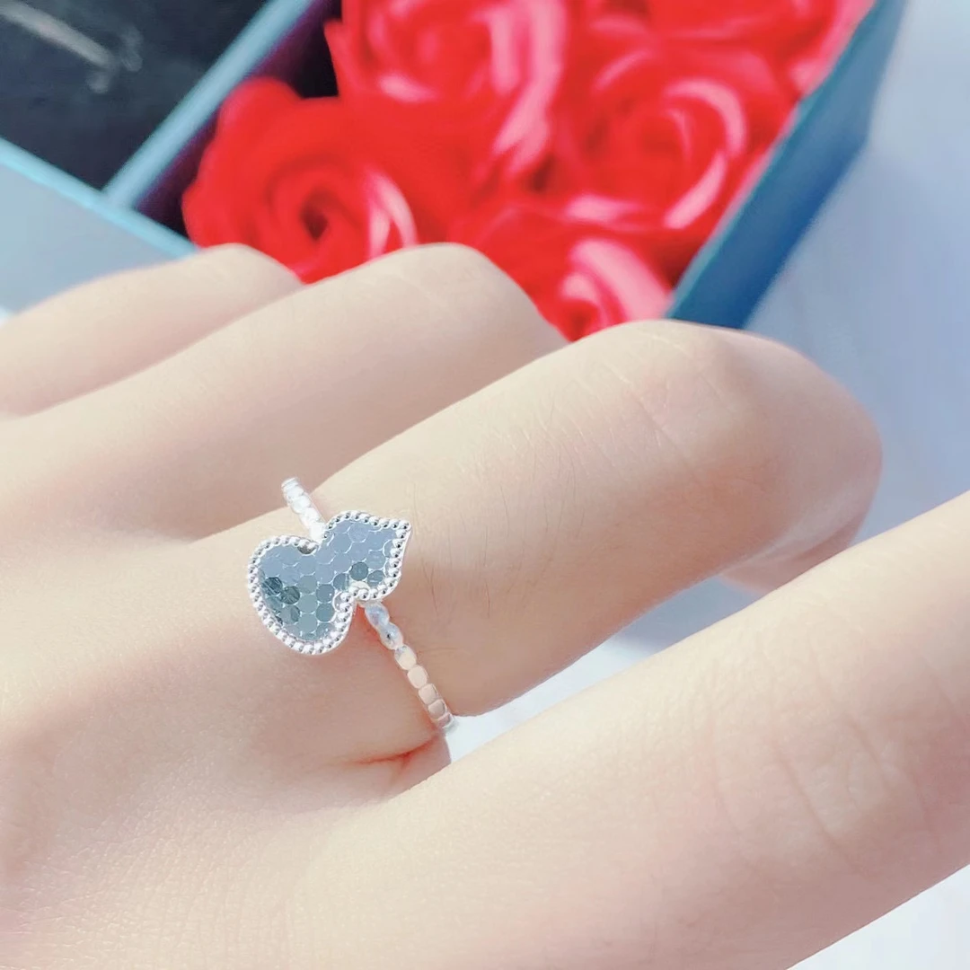 足银戒指 葫芦戒指女小众设计素圈食指环时尚个性轻奢高级感手饰