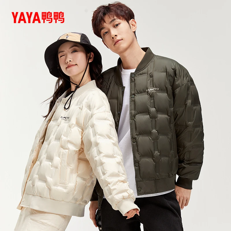 YAYA/鸭鸭情侣时尚轻薄短款羽绒服休闲百搭保暖秋冬立领舒适潮流