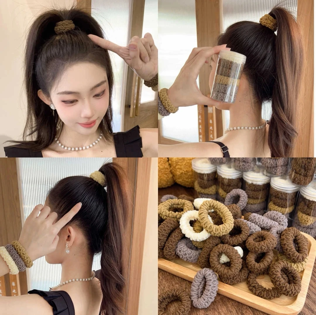 升级款加宽加厚提花纹路高弹力耐用头绳时尚女童发绳发圈皮筋发饰