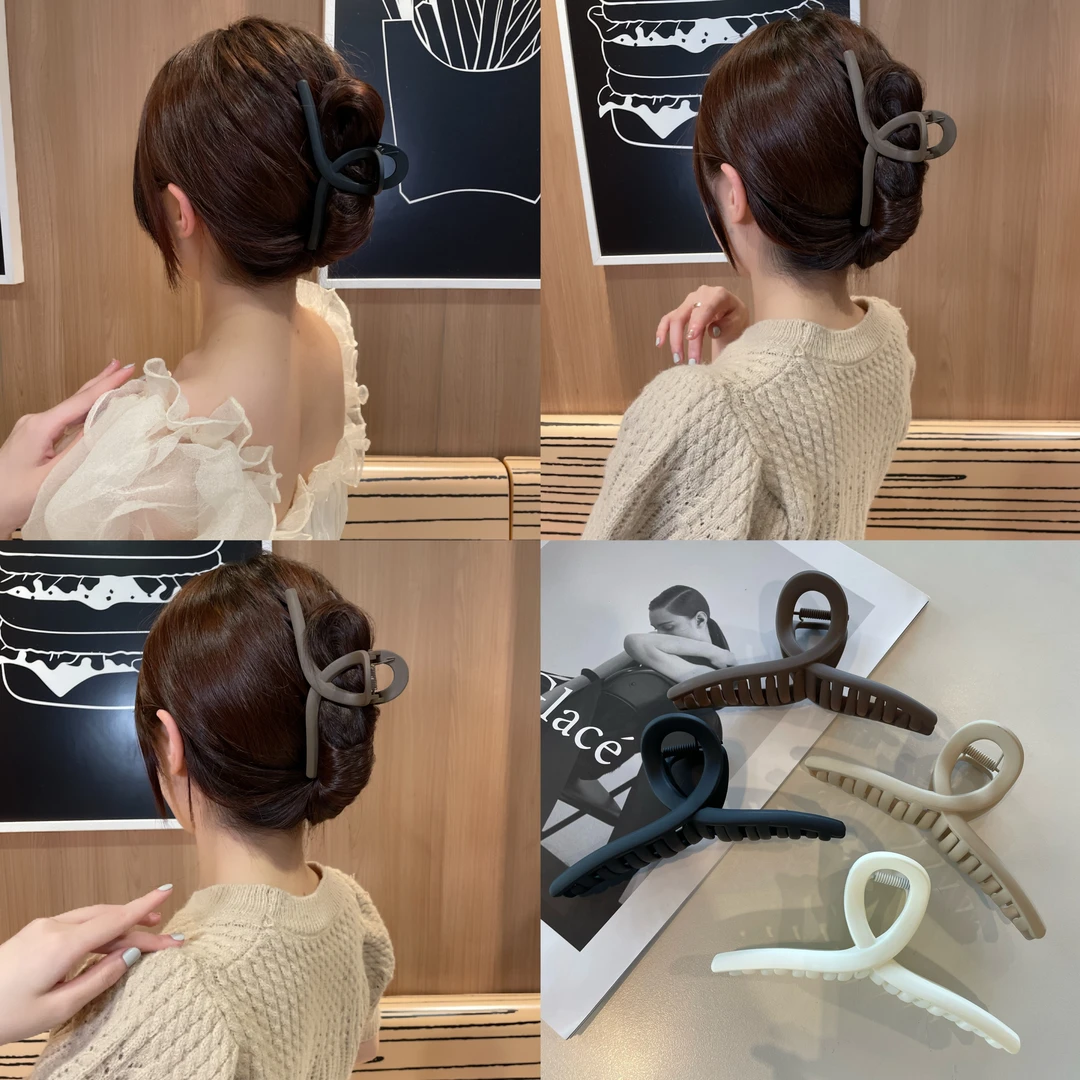 大号磨砂款抓夹简约后脑勺鲨鱼夹发量多盘发发夹头饰女