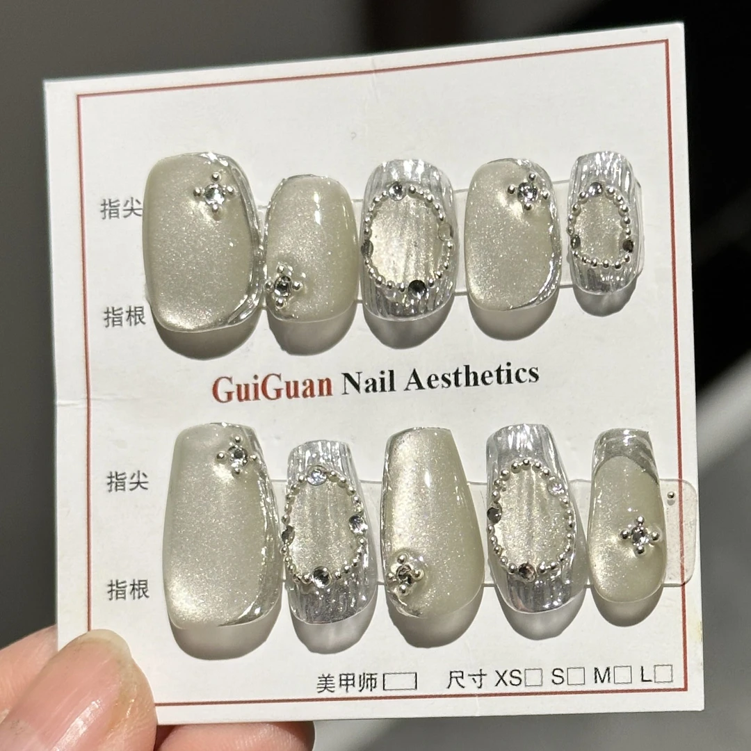 【青鸾】纯手工穿戴甲可拆卸美甲重工纯手工穿戴甲可拆卸手指甲