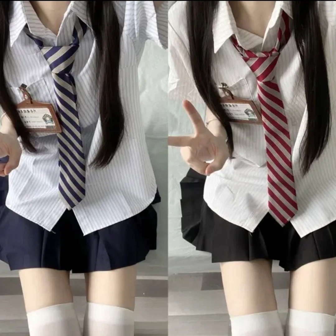 川岛琦 原创条纹夏季原创衬衫学院风套装学生百搭系【律动莫兰迪】