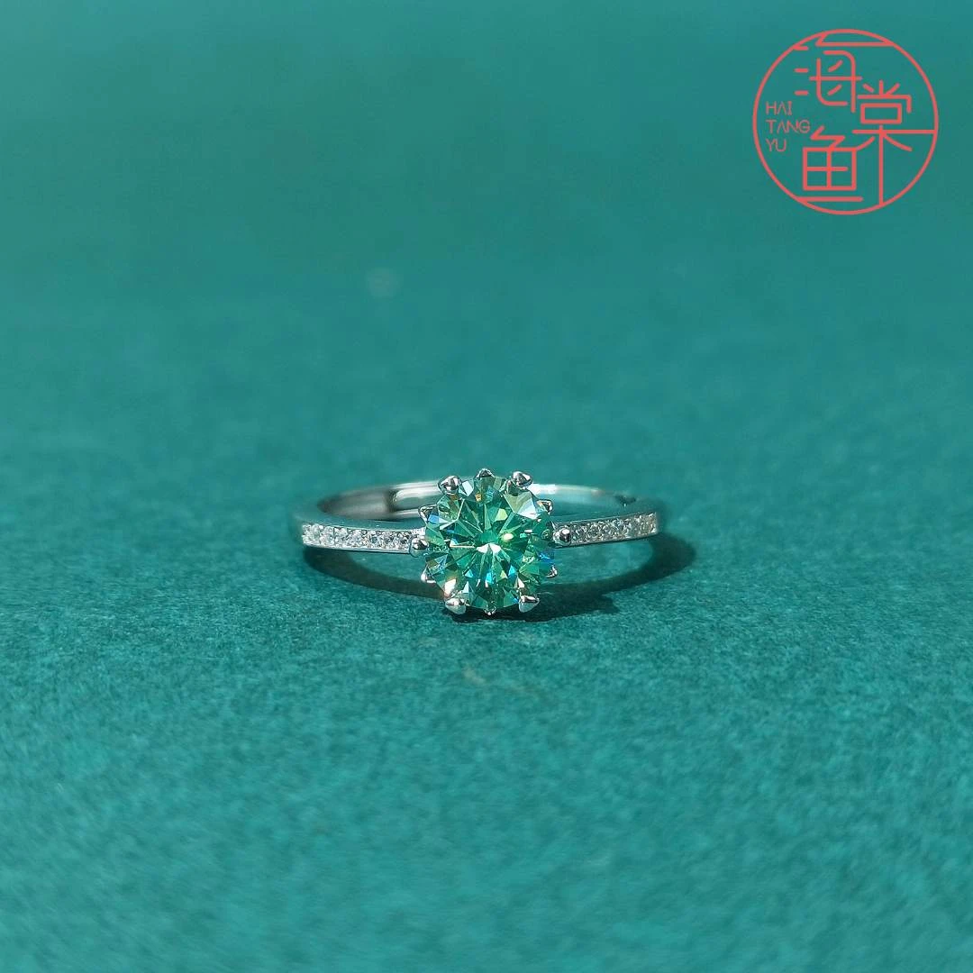 925银莫桑石戒指 YS241【莫桑】一克拉的眼泪《蓝》戒指