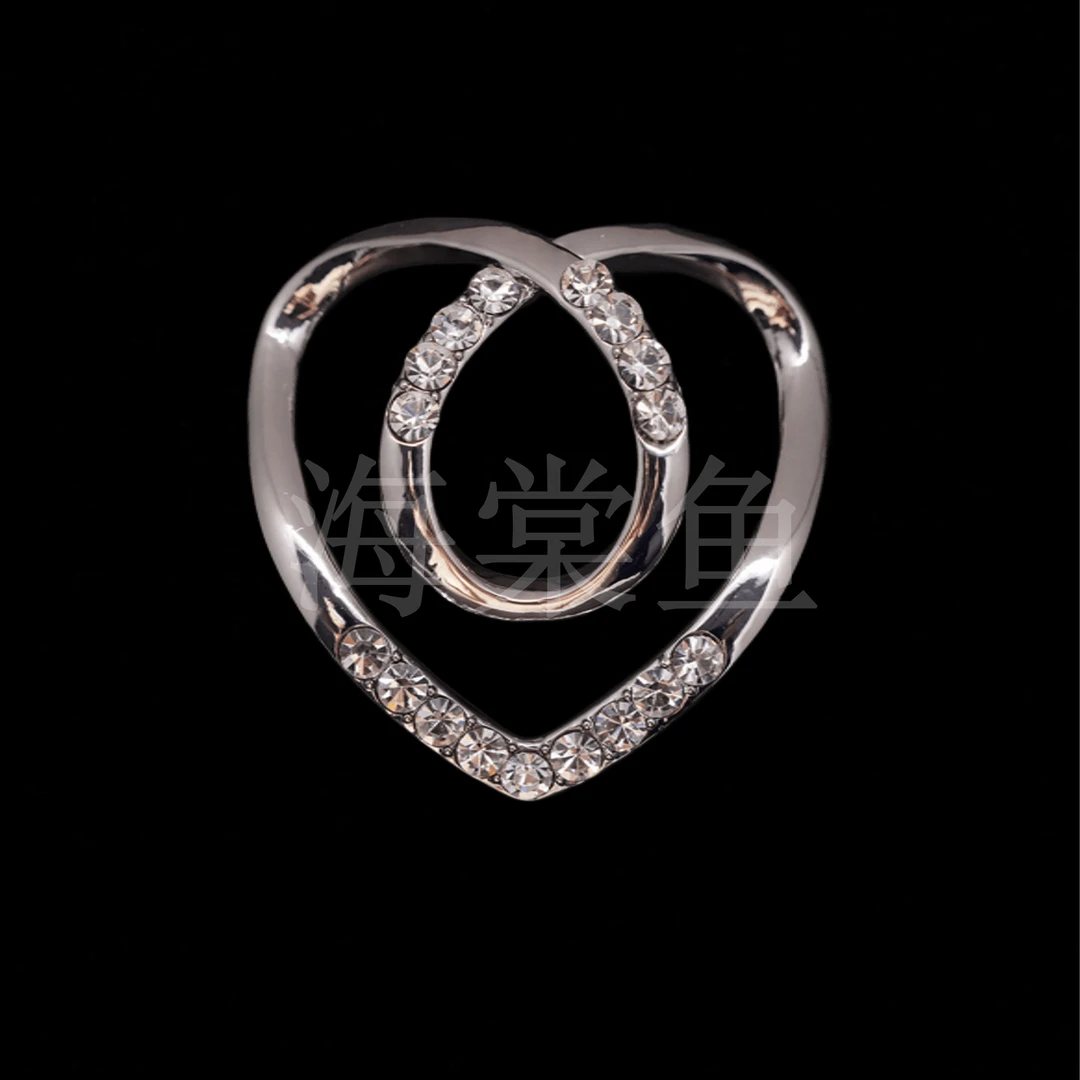 铜合金仿水晶胸针 FL826多功能爱心丝巾扣胸针