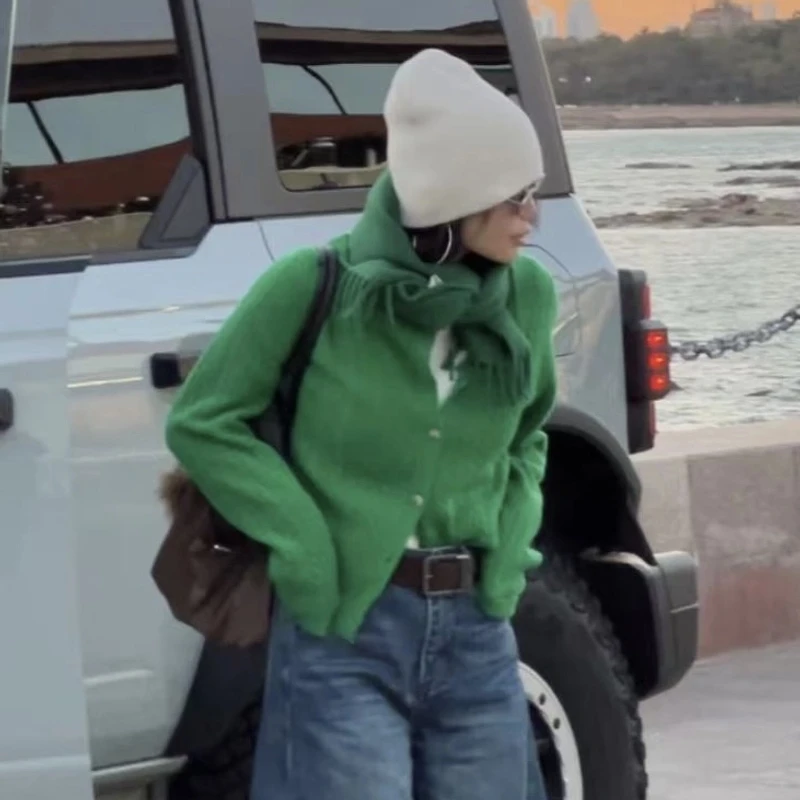 HB【元气半糖】5288 开扣毛衫纯色百搭松弛秋冬