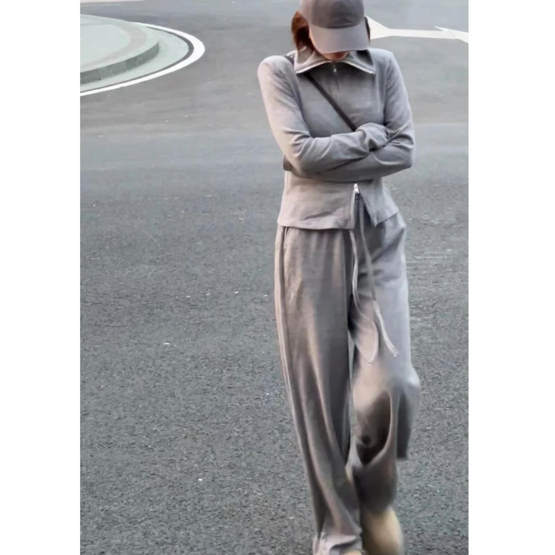 2088小翻领套装穿出优越比例感拿捏气质 秋款时尚懒人显瘦套装