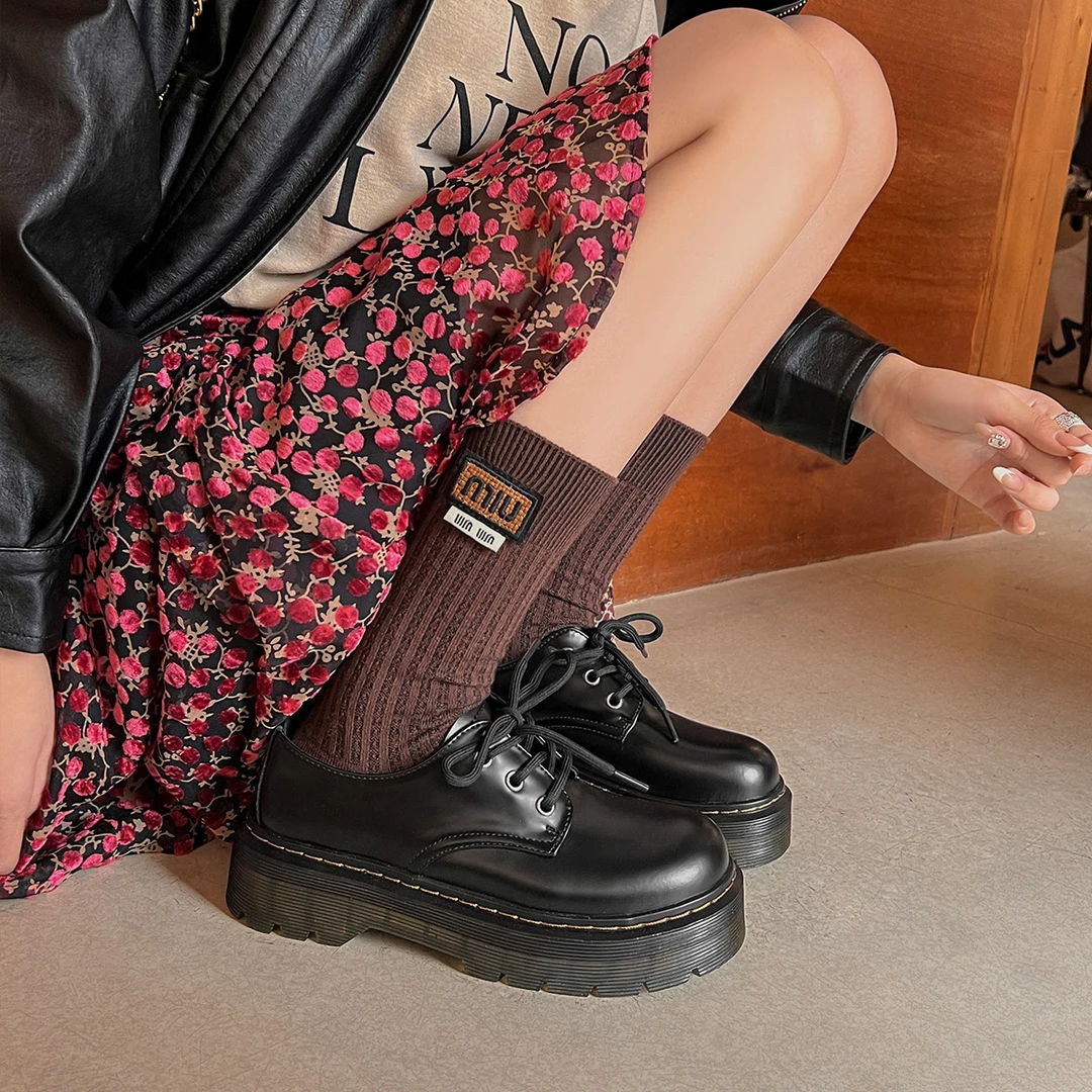 伯爵猫女春夏新款小众英伦风乐福真皮单鞋皮鞋明星同款鞋女款