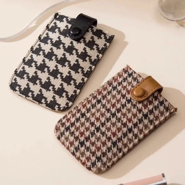 抽拉式层叠式隐蔽抽拉卡包收纳多卡位pu皮革带按扣抽拉式名片夹