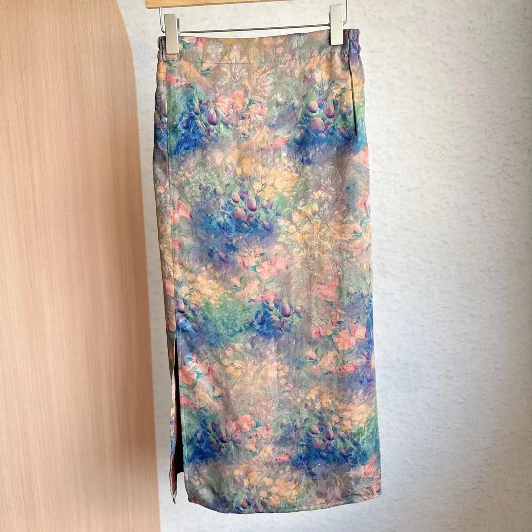 【100桑蚕丝】香云纱 （虹光溢彩）半身裙