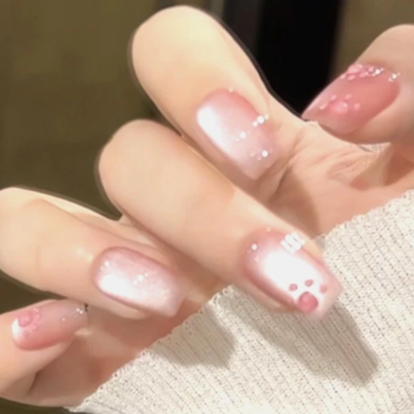 长款短款预制甲片美甲假指甲可拆卸十片装