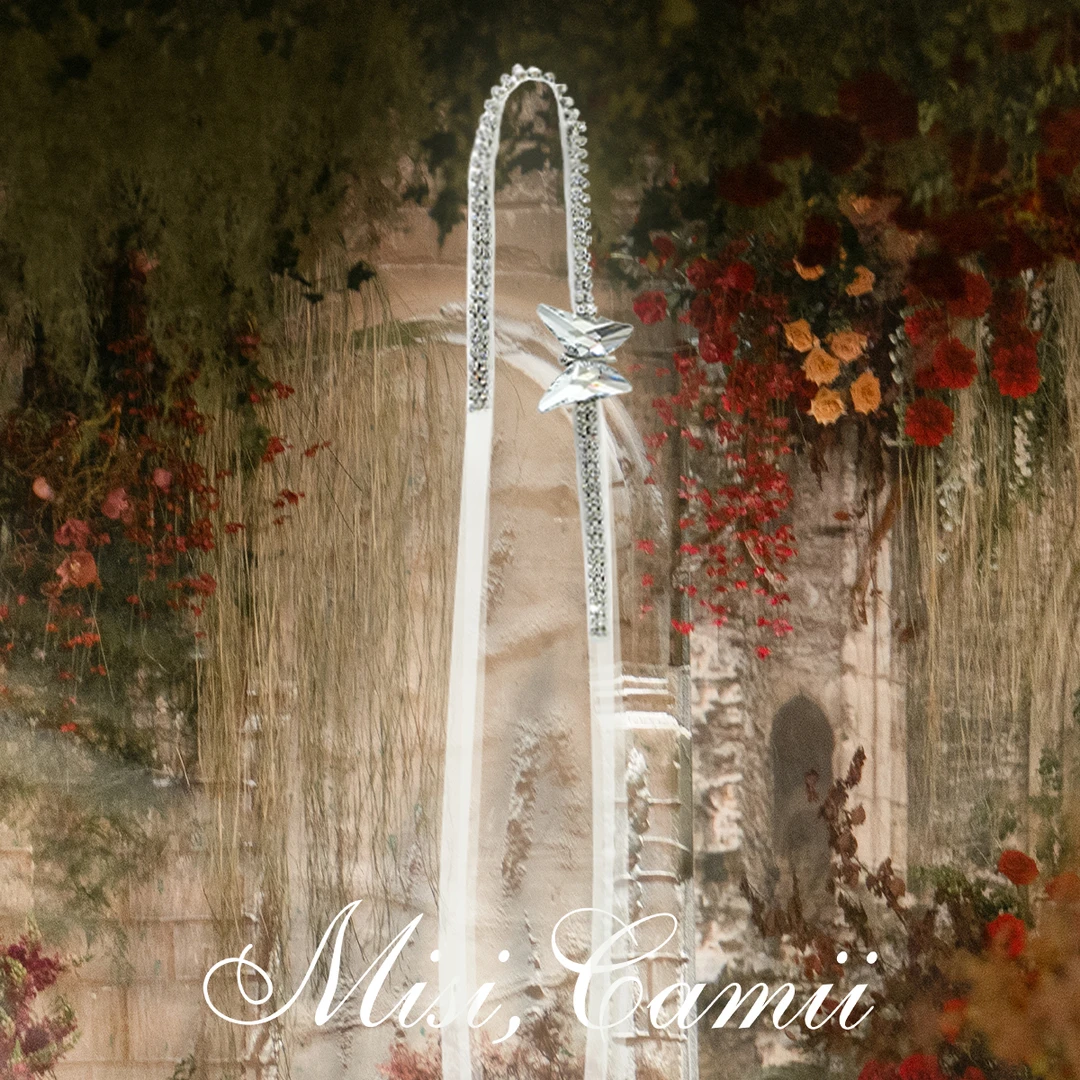 Misi,Camii新款女士名媛风网红仙气蝴蝶双排链丝带腰链穿搭配饰