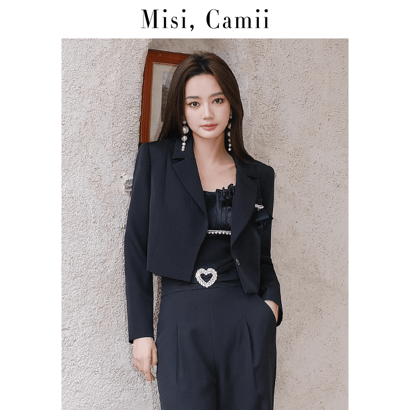 Misi,Camii女装新款手工蝴蝶结织带设计感小众短外套时尚气质显瘦